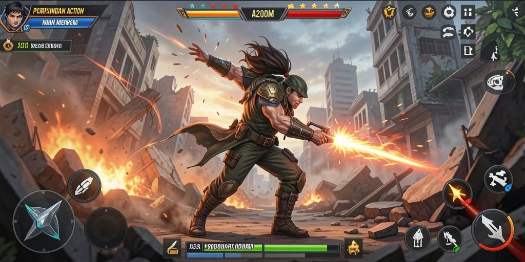 Tampilan gameplay A200M yang penuh aksi dan seru.