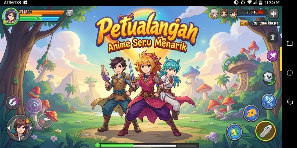 Tampilan gameplay seru dari ATM138 dengan karakter anime ikonik.