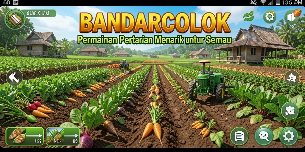 Screenshot utama BANDARCOLOK menampilkan kebun yang indah dan beragam tanaman.