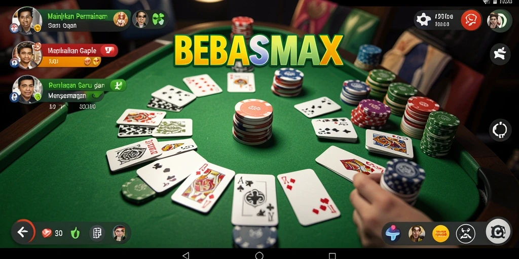 Screenshot gameplay BEBASMAX menunjukkan keseruan bermain Gaple.