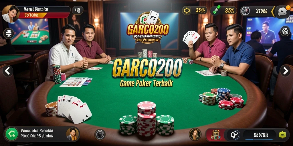 Tampilan gameplay GARCO200 yang mendebarkan dalam poker.