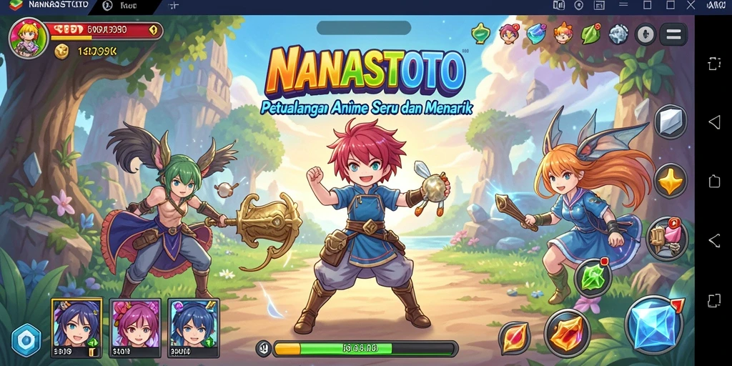 Gameplay NANASTOTO yang menampilkan aksi seru di dunia Anime.