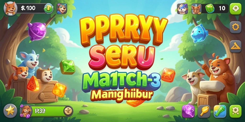 Tampilan gameplay <strong>PPRRYY</strong> dengan grafis menarik mencocokkan elemen warna-warni.