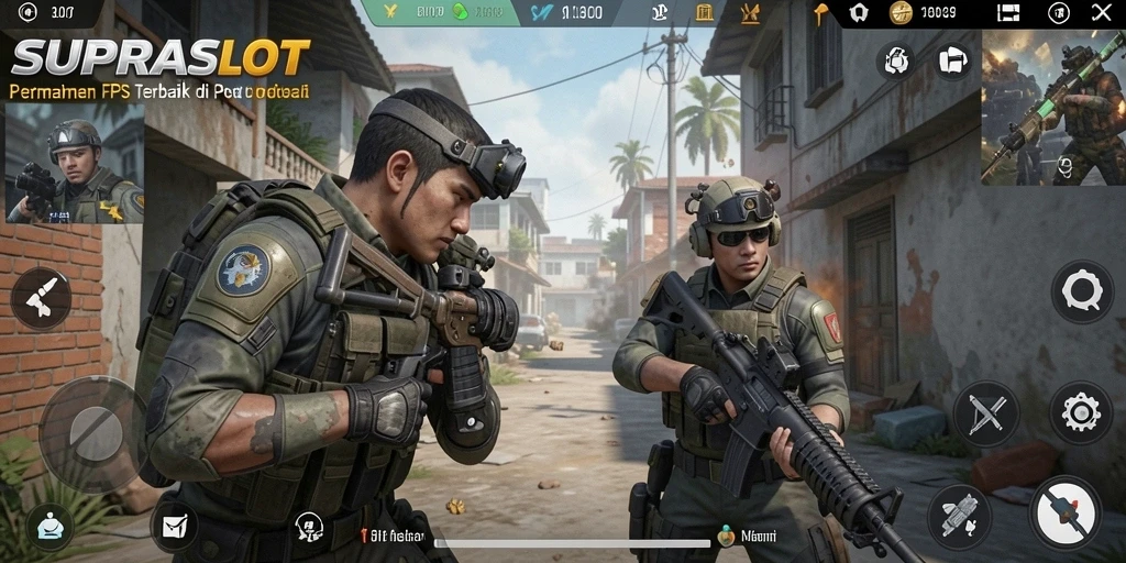 Tampilan gameplay intens dari SUPRASLOT dengan grafis memukau.